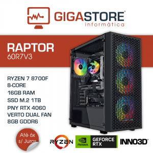 Desktop Gaming RAPTOR-60R7V3 RYZEN 7 8700F 16GB RAM 512GB SSD W11
